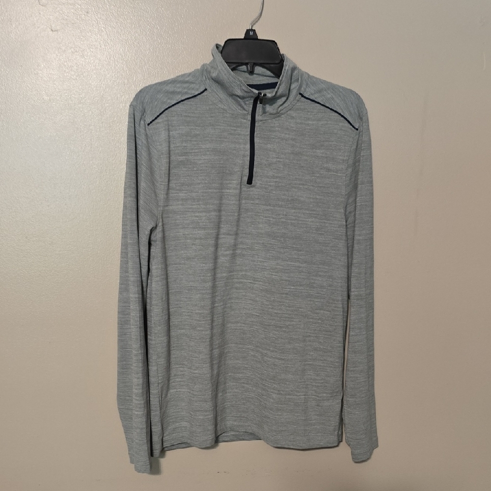 J.Crew Performamce Mens Lightweight‎ Pullover Quarter Zip Gray Size Medium